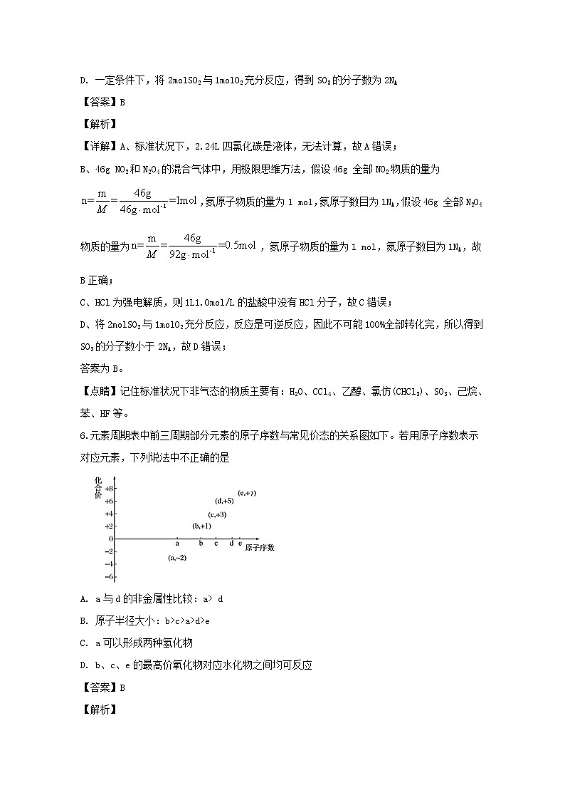 广东省惠州市2020届高三（10月）调研考试化学试题03