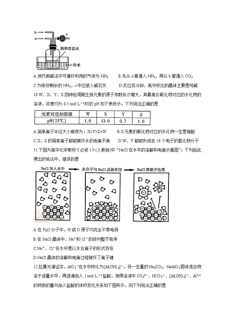 湖南省衡阳市2020届高三下学期第一次联考试题　化学第2页