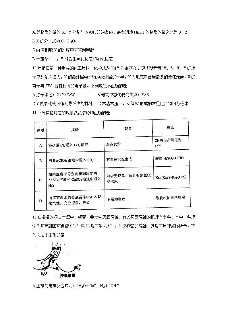 江西省重点中学盟校2020届高三下学期第一次联考试题 化学02