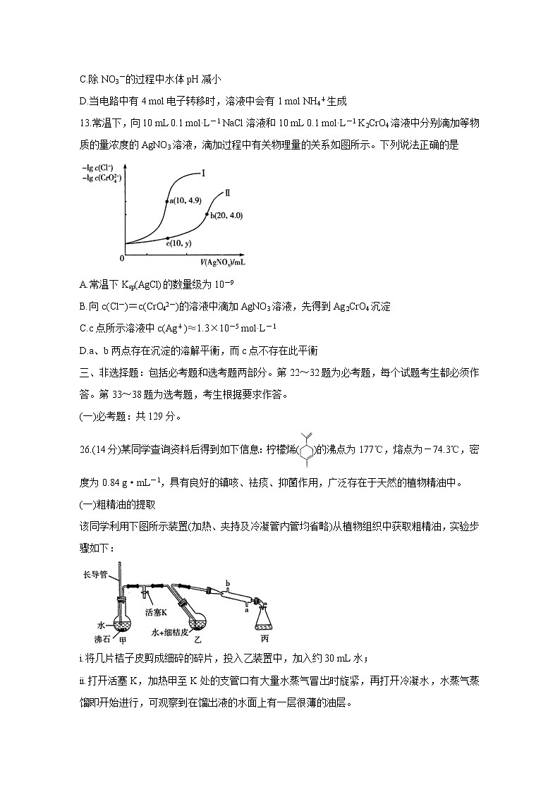 天一大联考2020届高三阶段性测试（五） 化学03