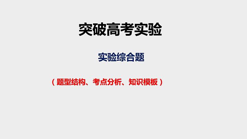 突破05 实验综合题（课件精讲）-备战2021年高考化学01