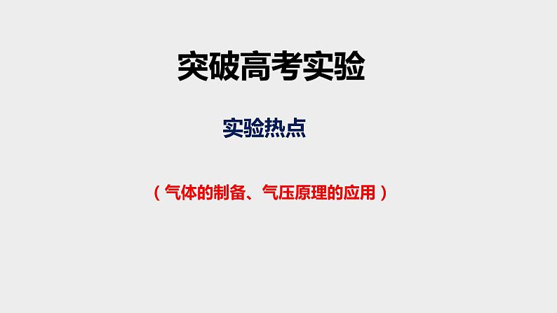 突破01 实验热点（课件精讲）-备战2021年高考化学之高考化学实验第1页