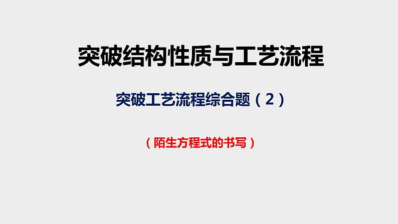 突破07 备战2021年高考化学之突破物质结构性质与工艺流程题-工艺流程综合题（课件精讲）第1页