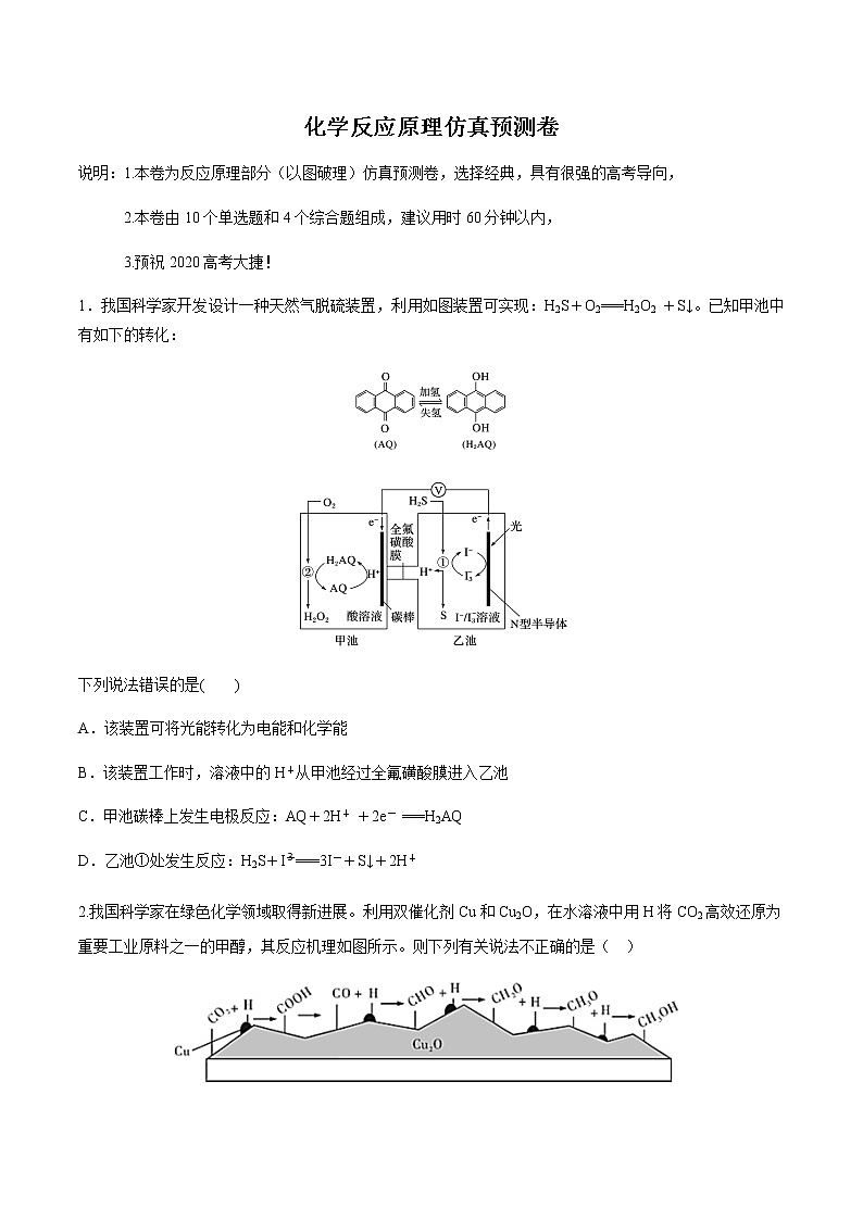 备战2021年高考化学之突破反应原理题-化学反应原理（以图破理）仿真预测卷01