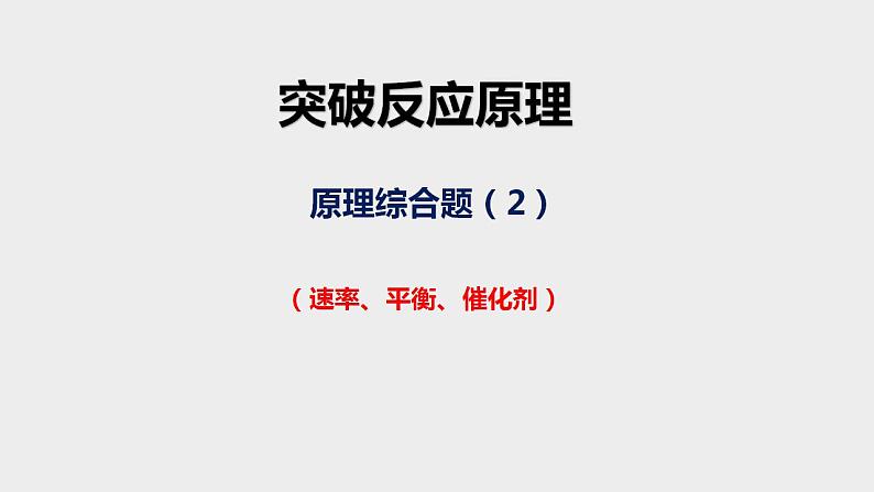 突破06 反应原理综合题（课件精讲）-备战2021年高考化学之突破反应原理题第1页