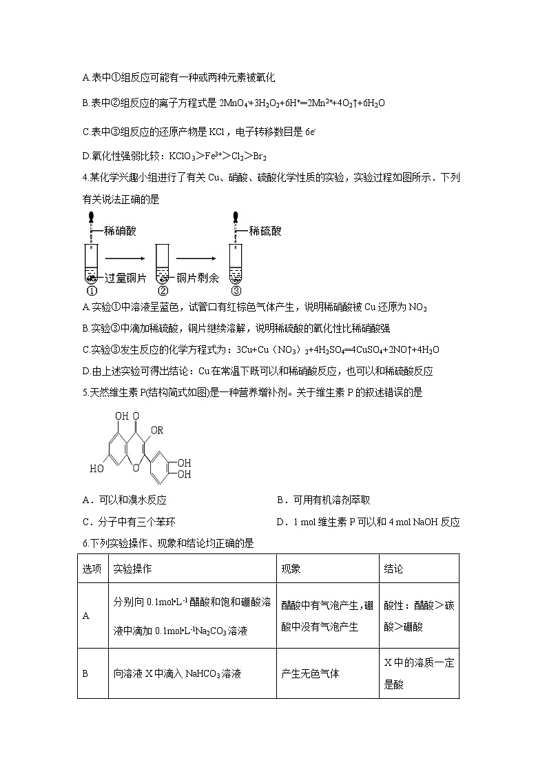 【化学】安徽省滁州市定远县重点中学2019-2020学年高二下学期期中考试02