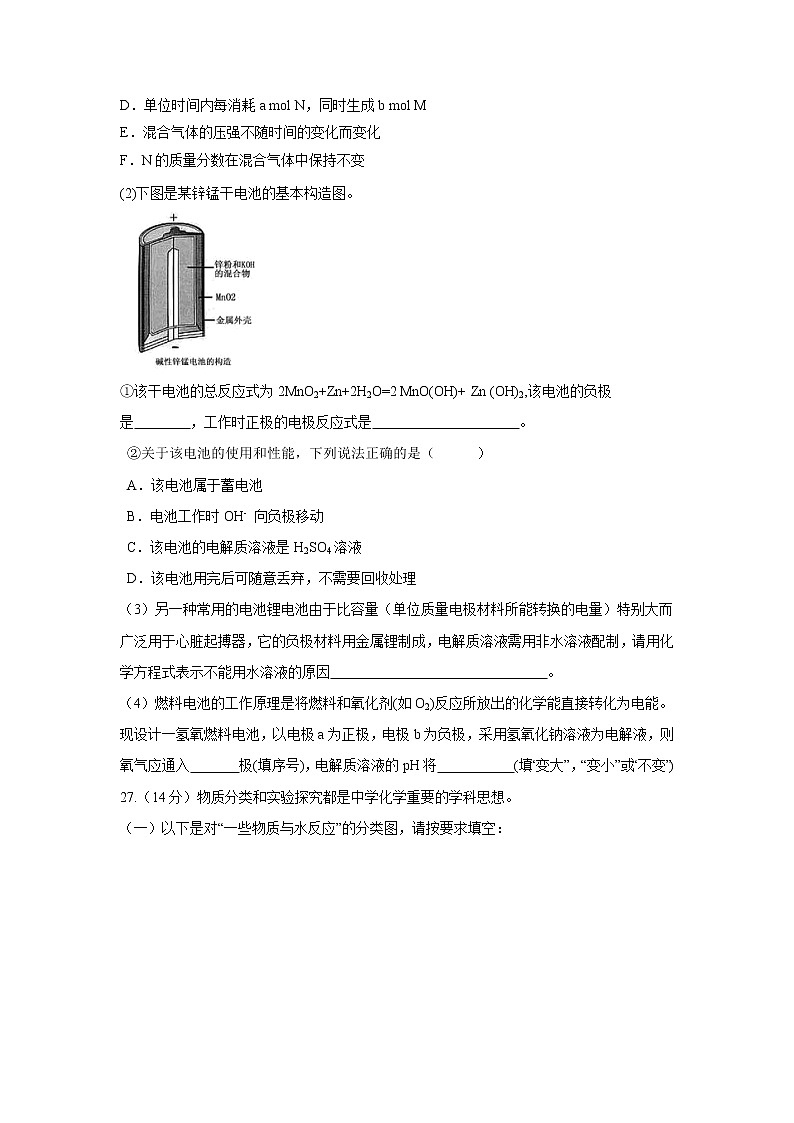【化学】四川省三台中学实验学校2019-2020学年高二上学期开学考试试题03