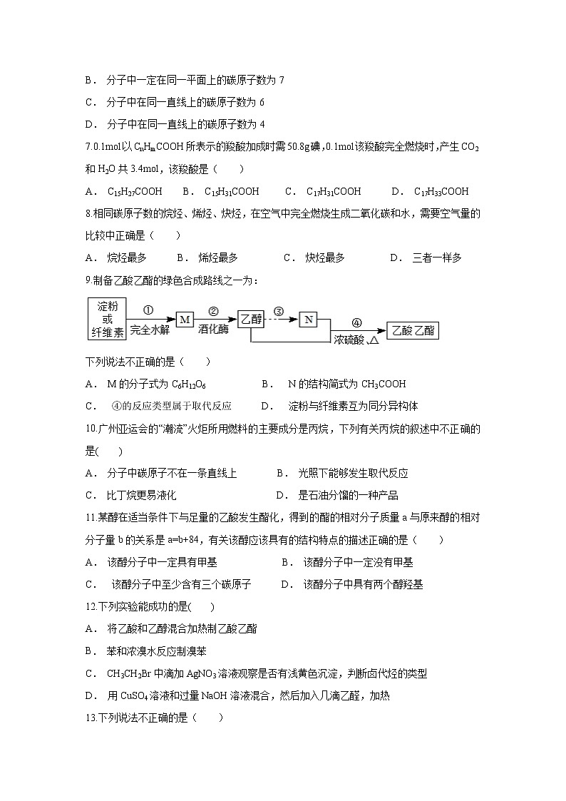 【化学】云南省昭通市永善县一中2019-2020学年高二上学期10月月考试题02