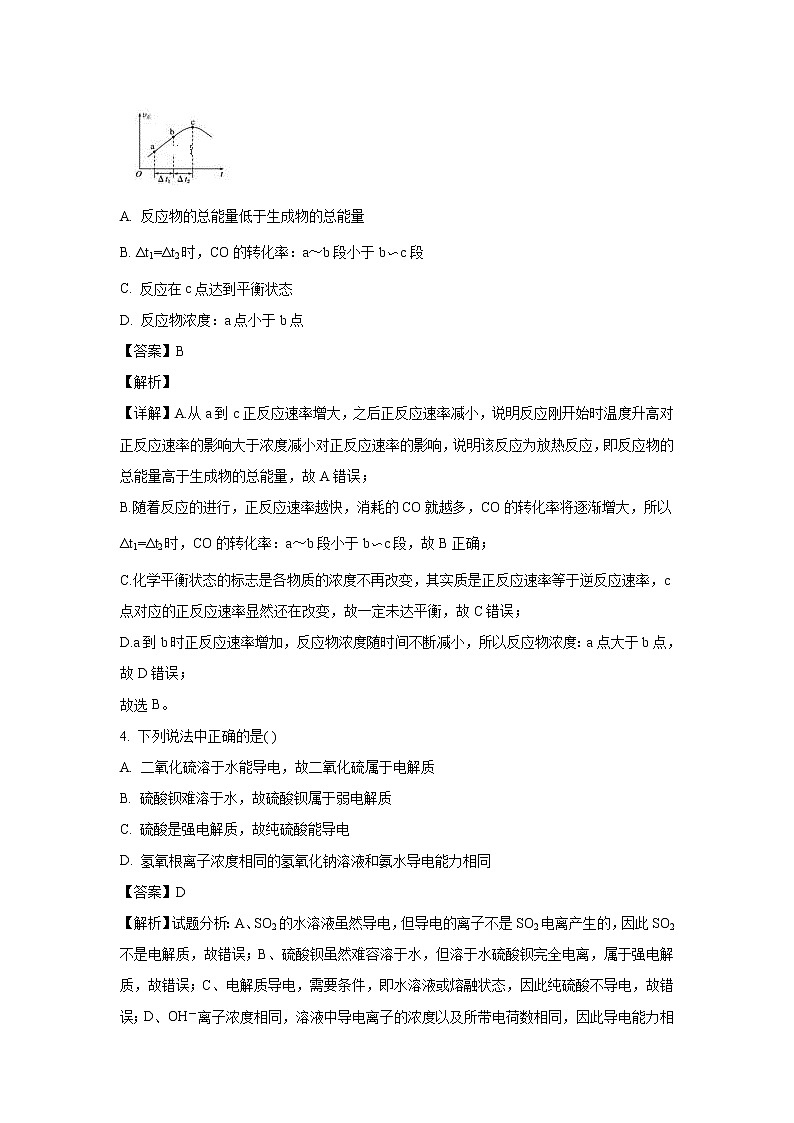 【化学】河南省鹤壁市浚县二中2019-2020学年高二上学期第二次月考试题（解析版）02