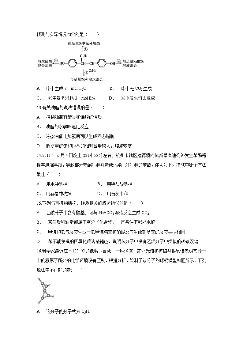 【化学】云南省绿春县二中2019-2020学年高二上学期期中考试试题03