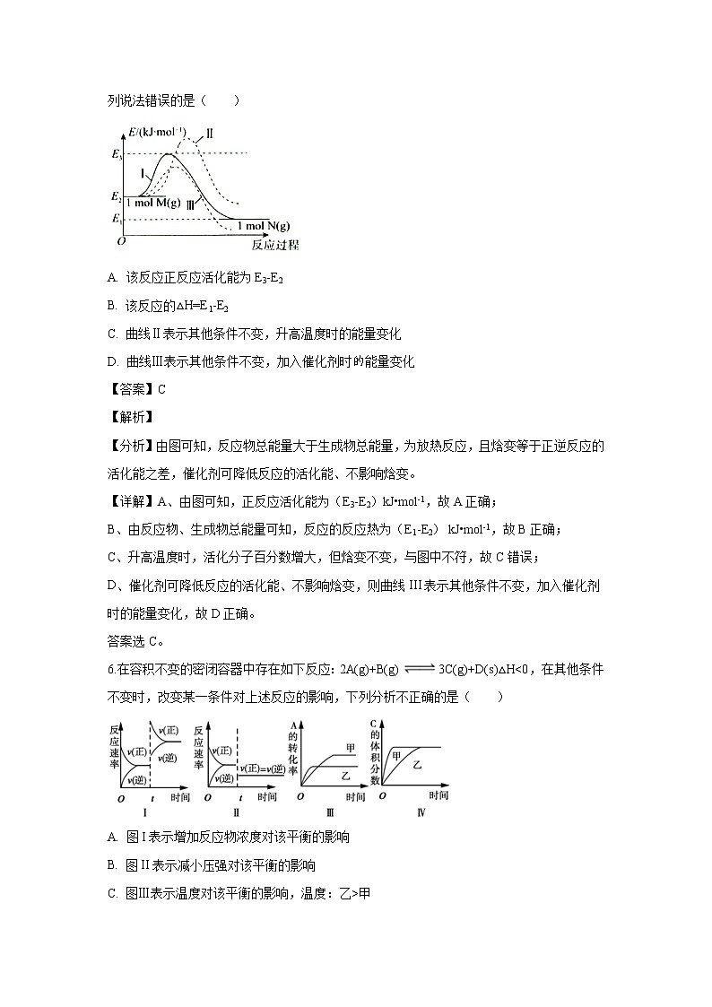 【化学】广东省广州市第16中学2019-2020学年高二上学期期中考试试题（解析版）03