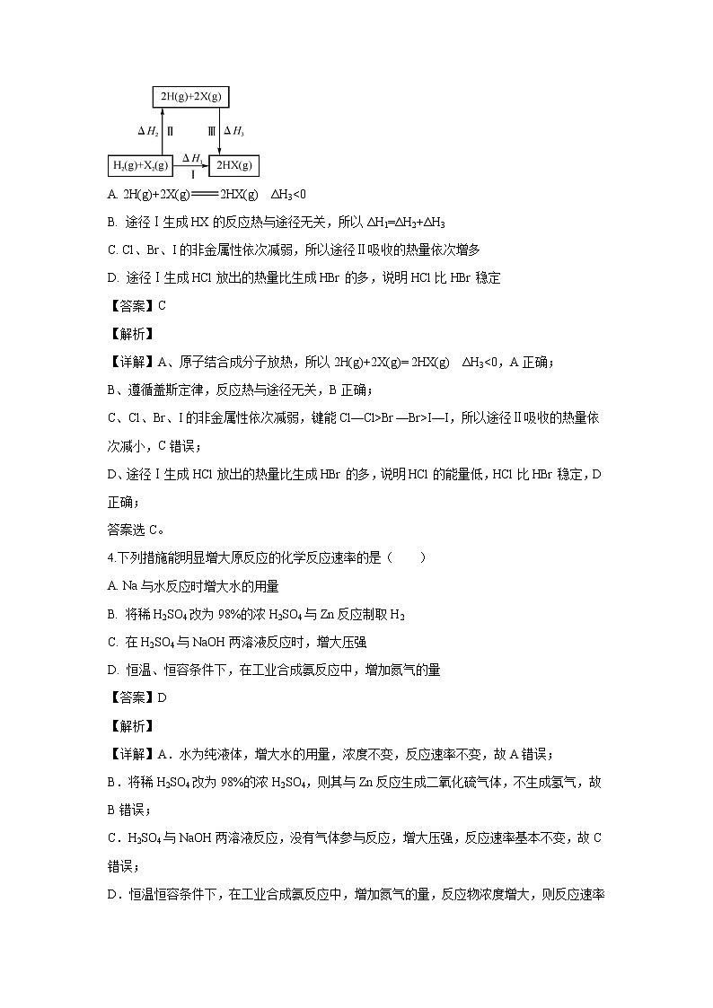 【化学】河北省张家口市宣化一中、张北一中2019-2020学年高二上学期期中考试联考试题（解析版）02
