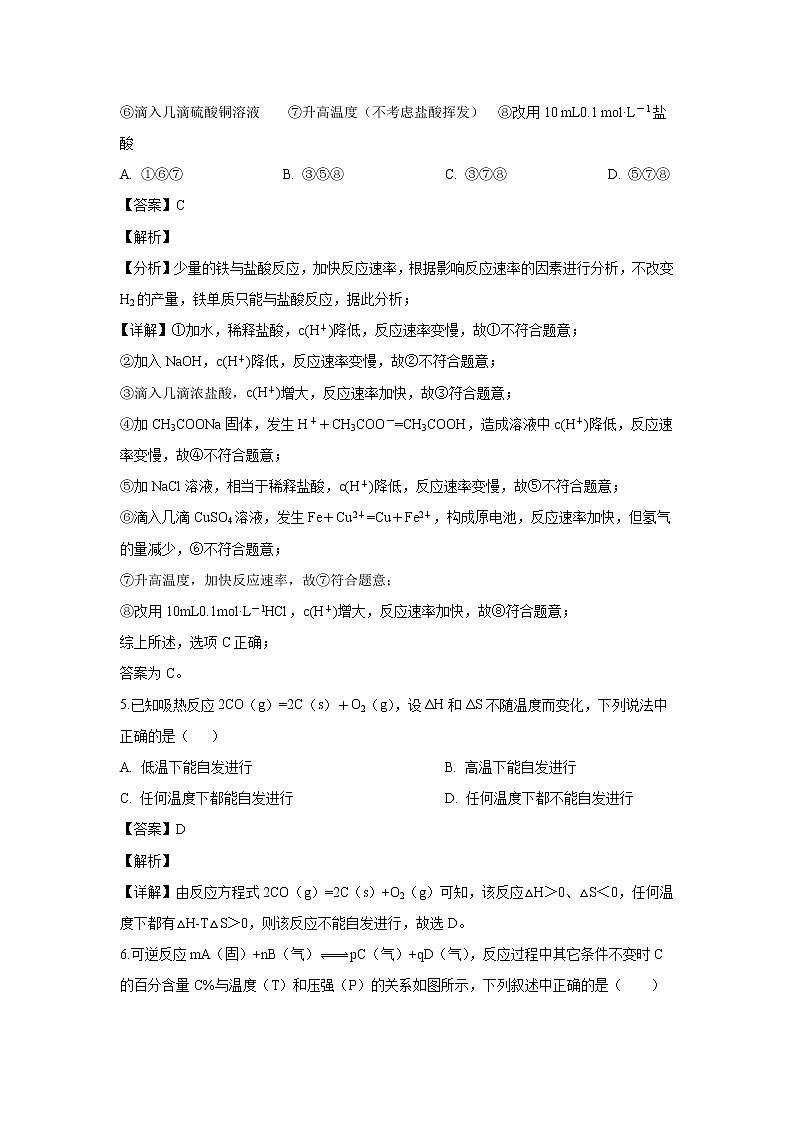 【化学】湖南省永州市宁远县第一中学2019-2020学年高二上学期期中考试试题（解析版）03