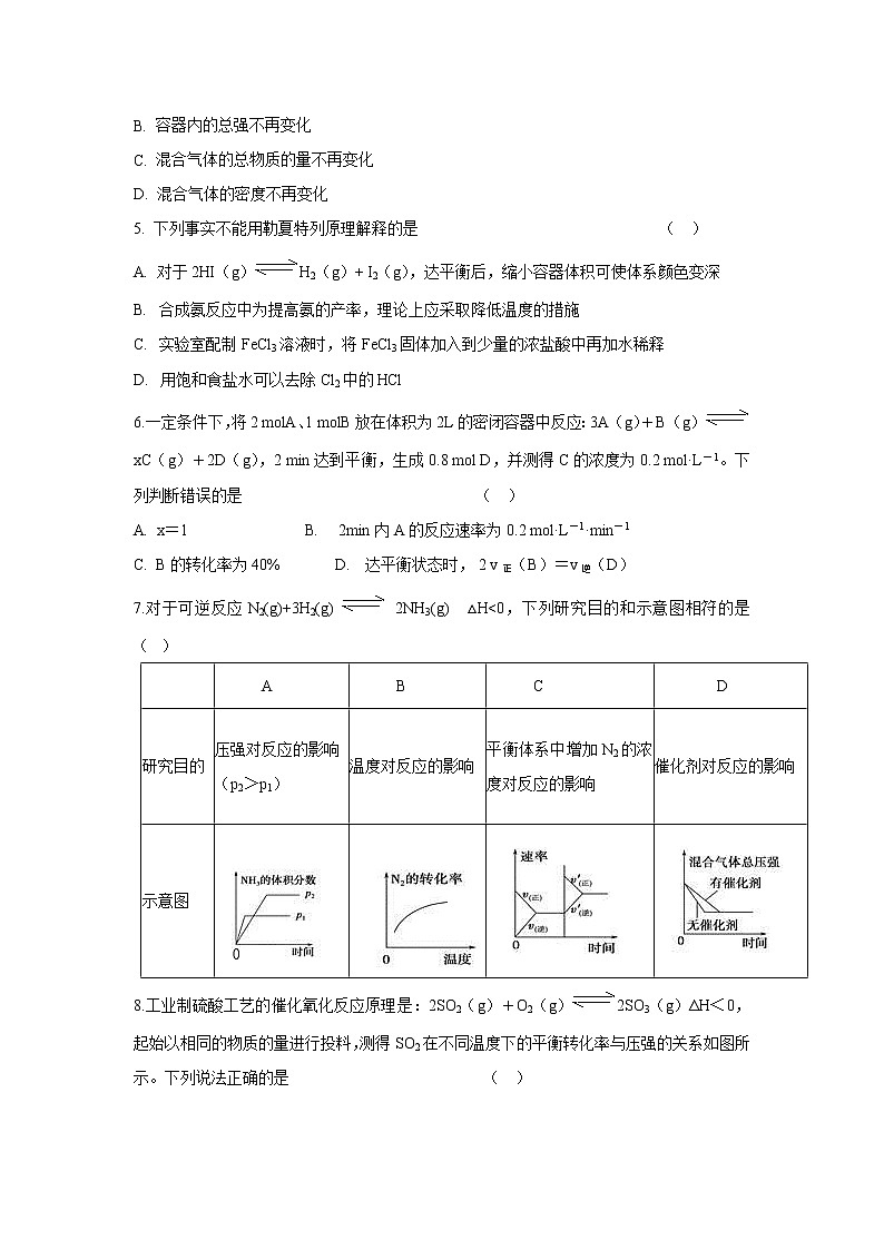 【化学】陕西省渭南市大荔县2019-2020学年高二上学期期末教学质量检测试题02