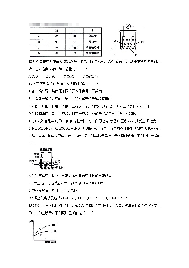 【化学】广东省珠海市2019-2020学年高二上学期期末考试试题03