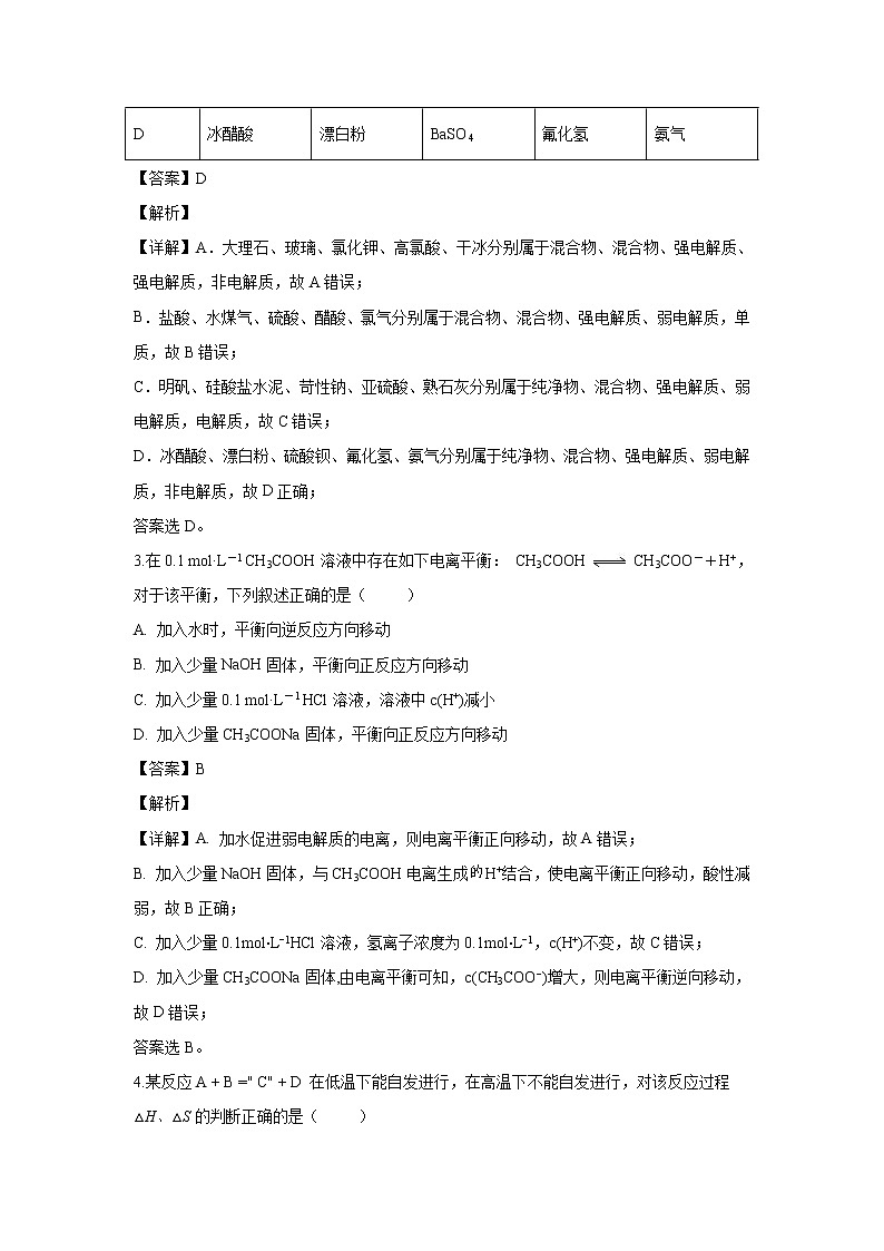 【化学】湖南省岳阳市岳阳县一中、汨罗市一中2019-2020学年高二10月联考试题（解析版）第2页