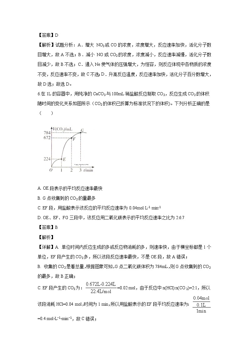 【化学】福建省漳州市长泰县第一中学2019-2020学年高二10月月考试题（解析版）03
