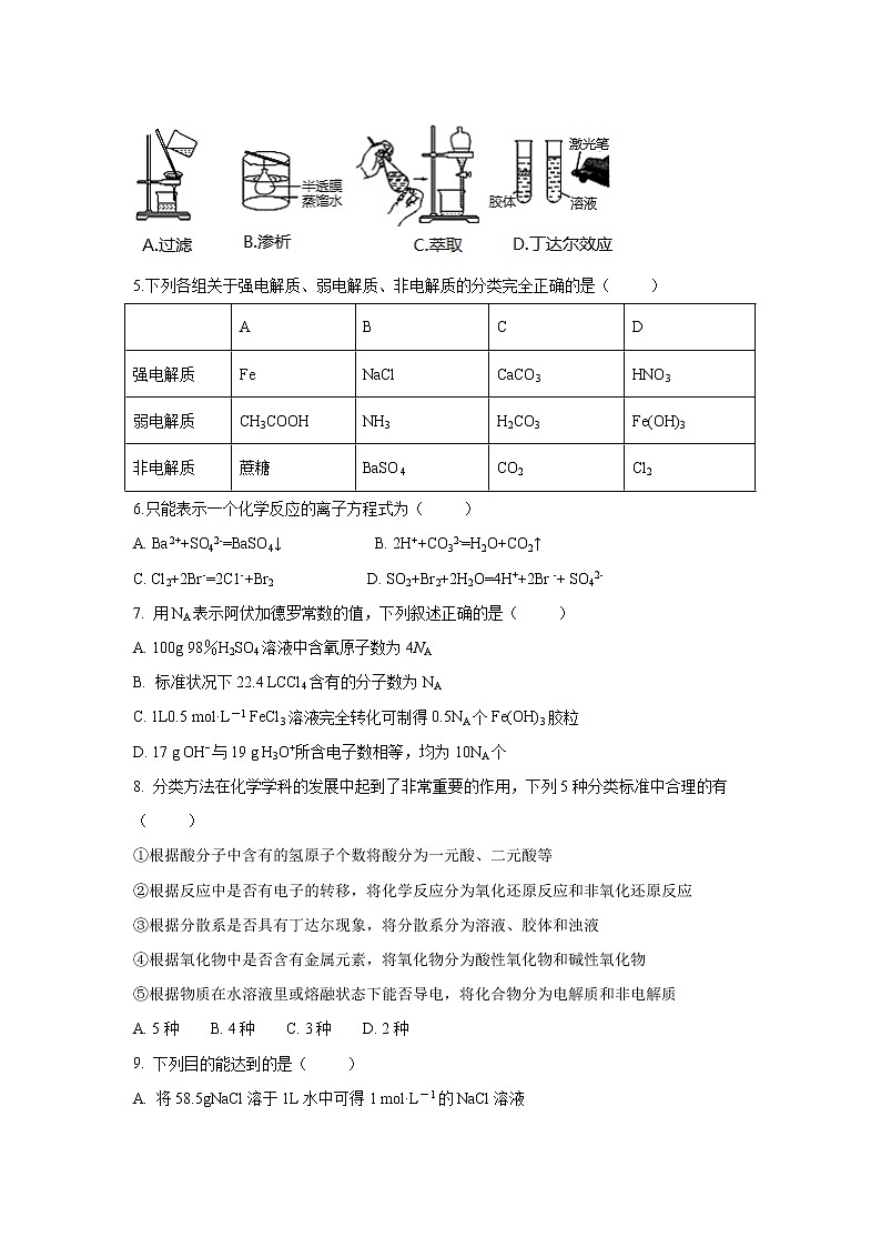 【化学】四川省成都外国语学校2018-2019学年高一上学期半期考试试题第2页