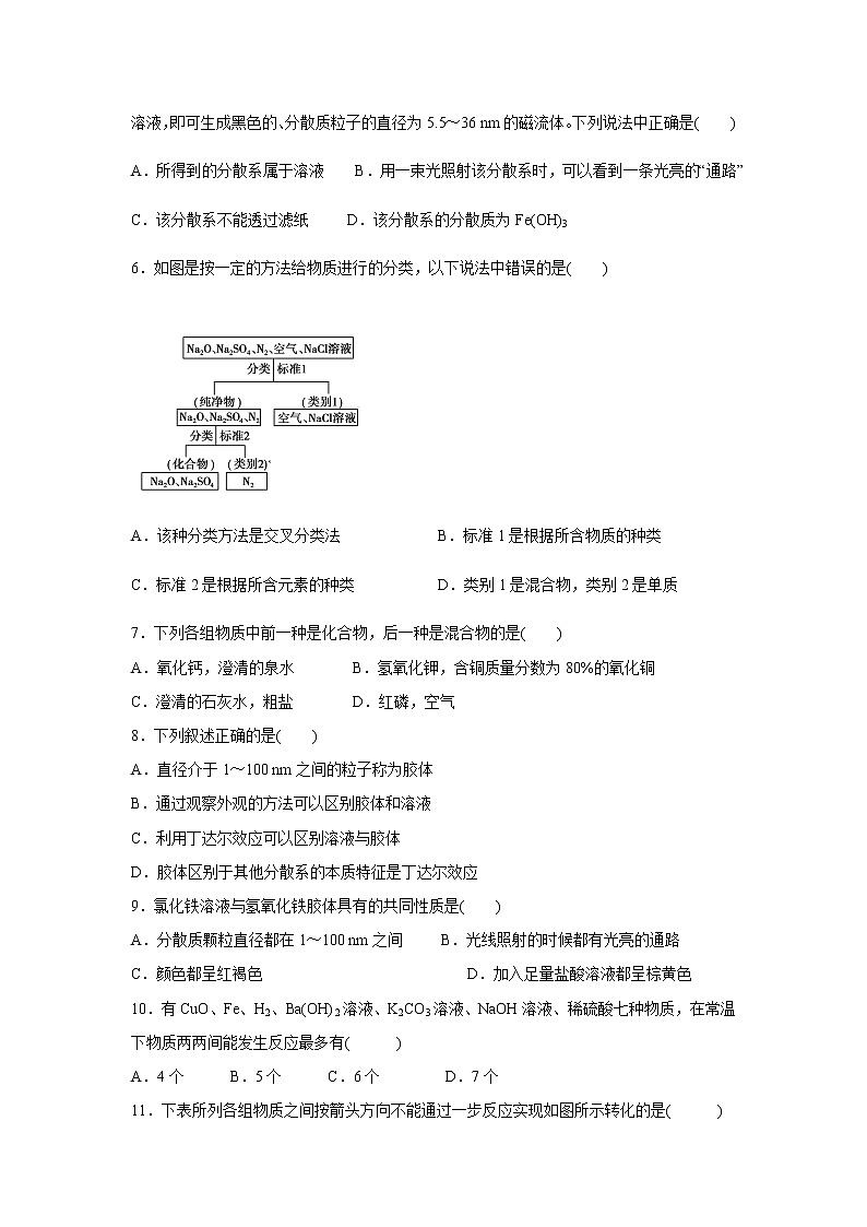【化学】河北省隆化县存瑞中学2019-2020学年高一上学期第一次质检试题第2页
