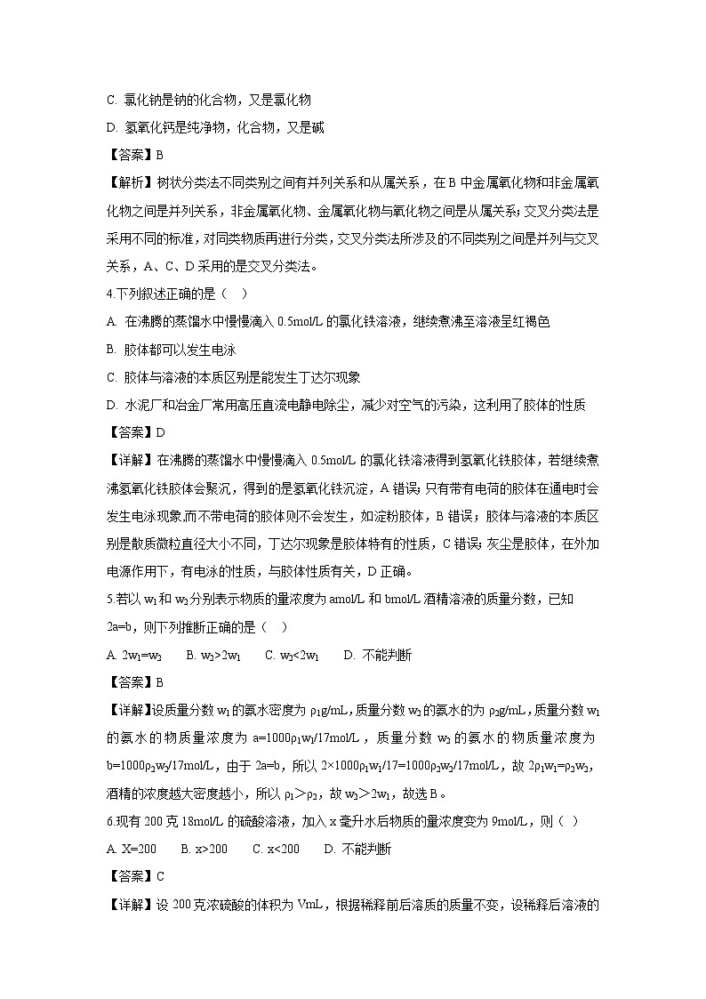 【化学】四川省成都市树德中学2018-2019学年高一上学期10月份月考试题（解析版）第2页