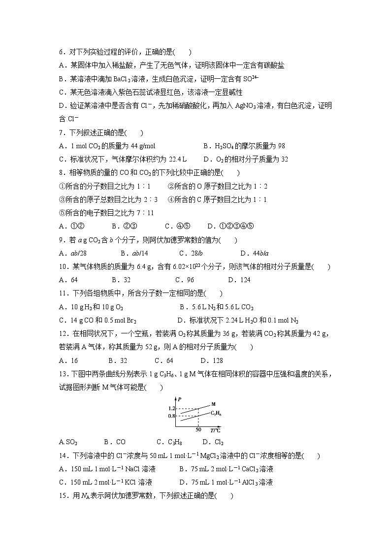 【化学】湖南省邵东县第一中学2019-2020学年高一上学期第一次月考试题02