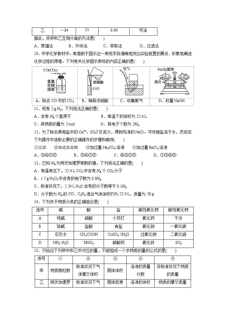 【化学】四川省简阳市阳安中学2018-2019学年高一上学期期中检测试题第3页