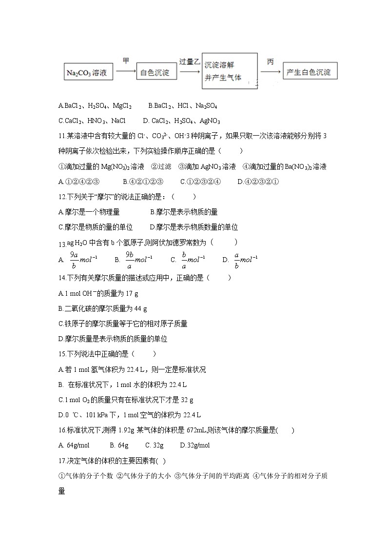 【化学】西藏林芝一中2018-2019学年高一上学期期中考试试卷03