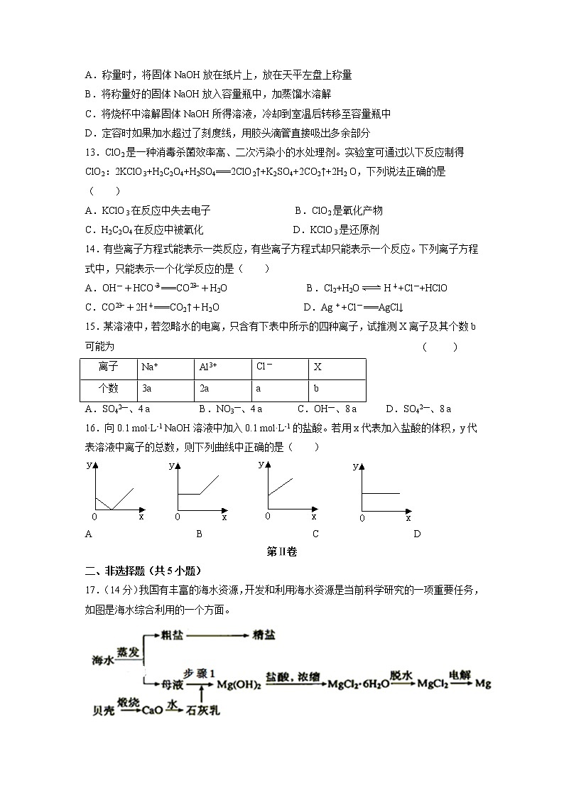【化学】安省省合肥一六八中学2018-2019学年高一上学期期中考试（凌志班）试卷03