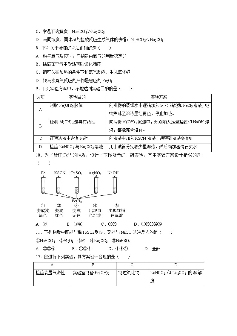 【化学】西藏拉萨市那曲二高2019-2020年高一上学期期末考试试卷02