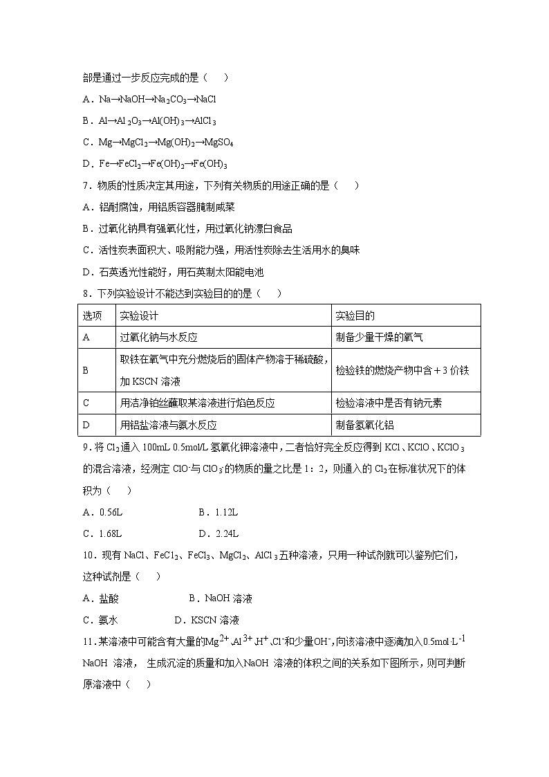 【化学】江西省南昌市八一中学、洪都中学2018-2019学年高一上学期期末考试试题02