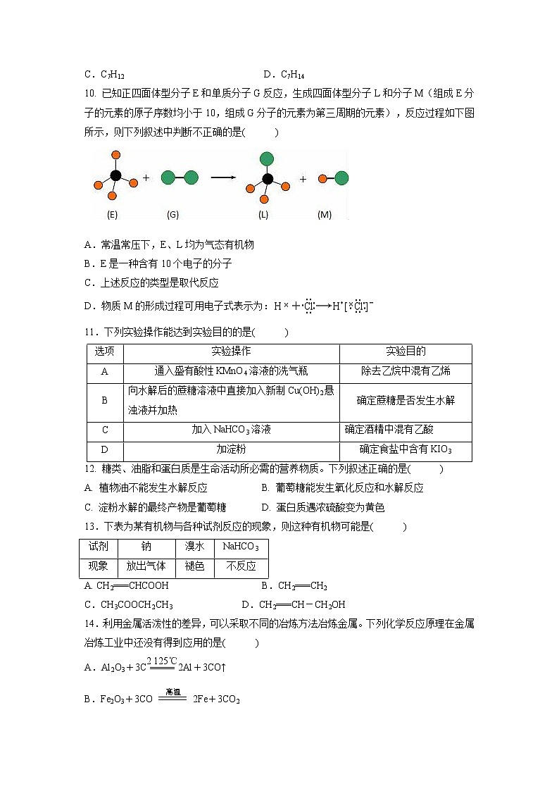 【化学】湖南省某校2019-2020学年高一上学期末考试试卷03