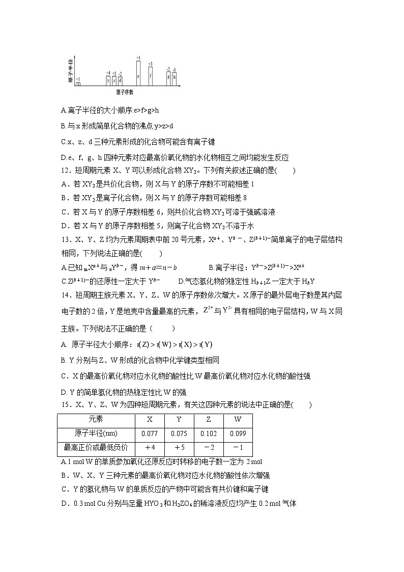 【化学】江西省鄱阳县第一中学2018-2019高一下学期第一次检测试卷第3页