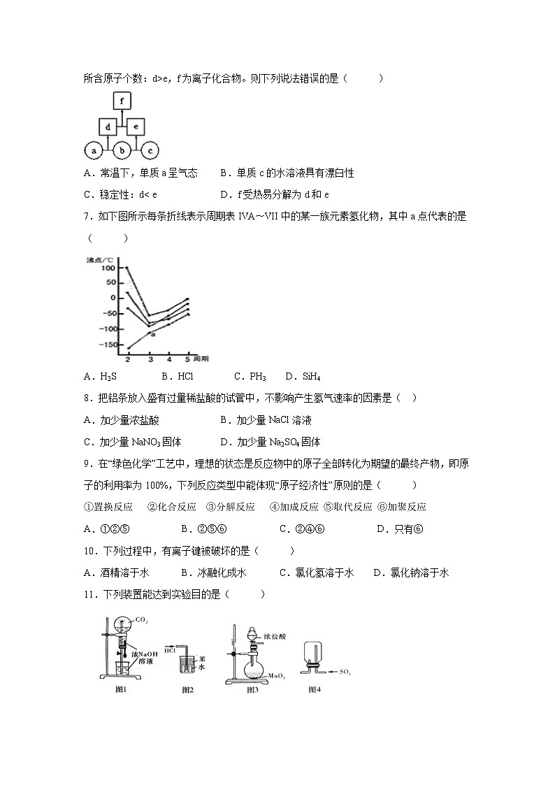 【化学】江西省宜春市宜丰中学2018-2019高一下学期第二次月考（提前班）试卷02