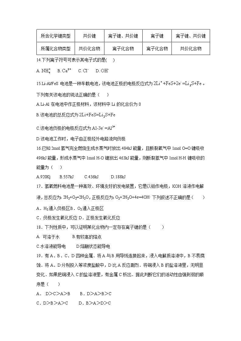 【化学】河北省行唐县第三中学2018-2019高一4月月考试卷第3页