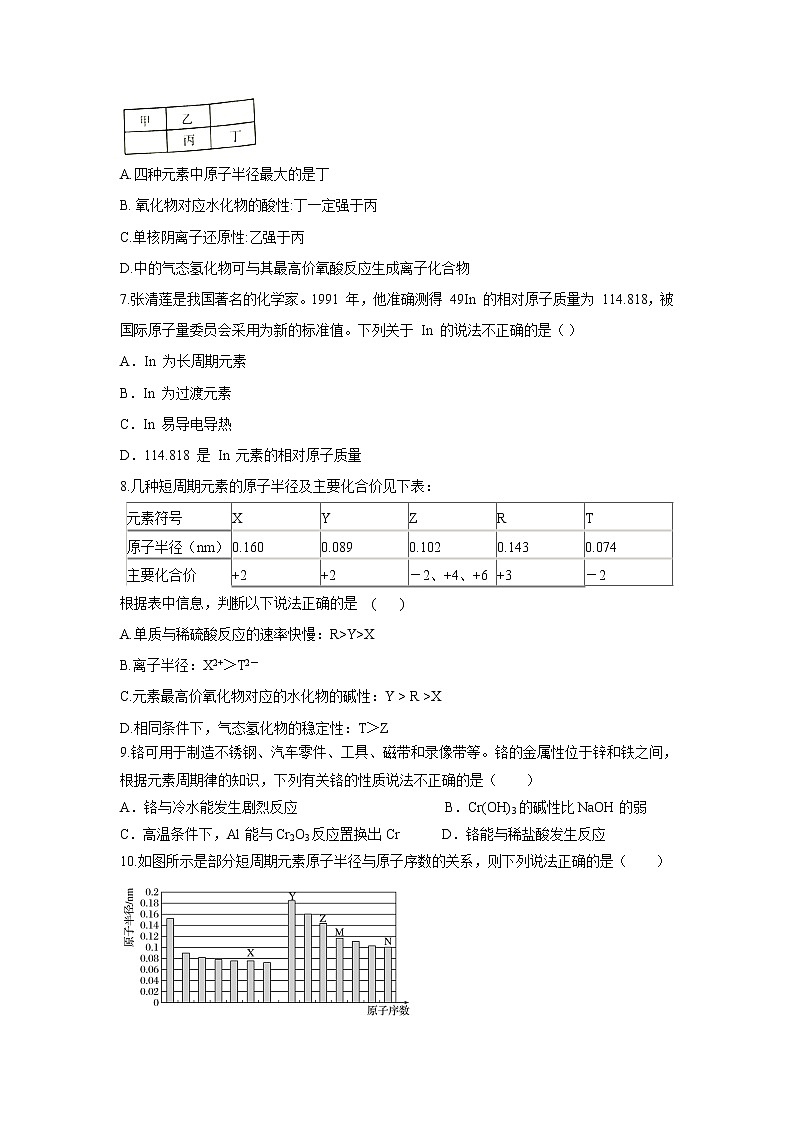 【化学】四川省棠湖中学2018-2019学年高一下学期期中考试试题第2页