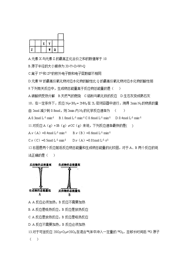 【化学】河南省郑州市106中学2018-2019高一下学期期中考试试卷02