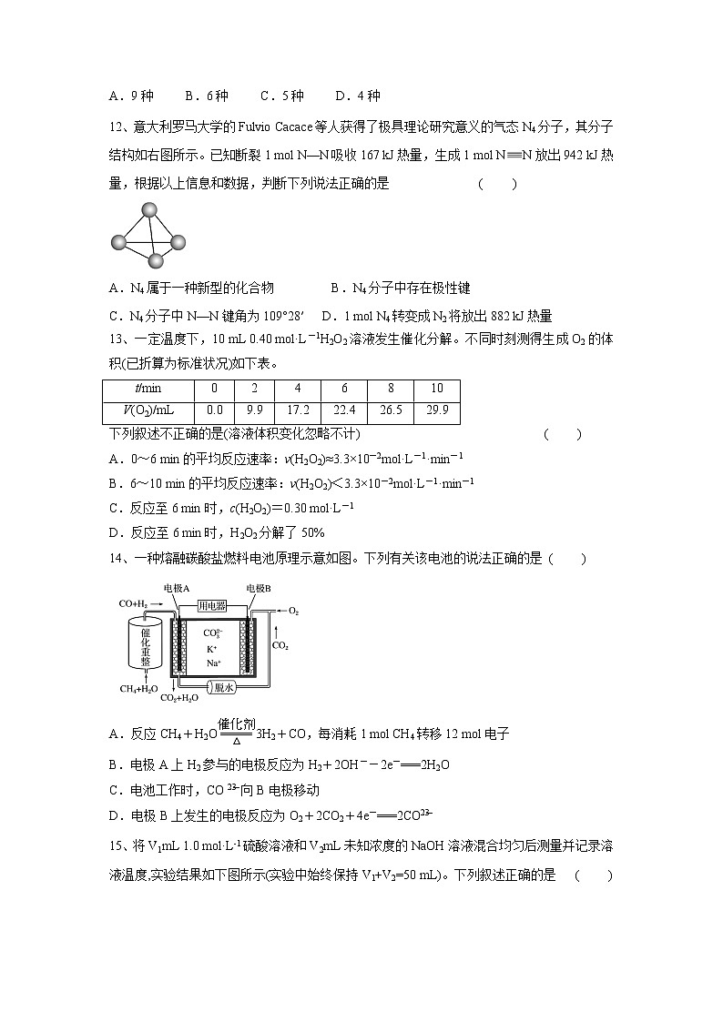 【化学】黑龙江省哈尔滨尚志中学2018-2019高一下学期期中考试试卷03
