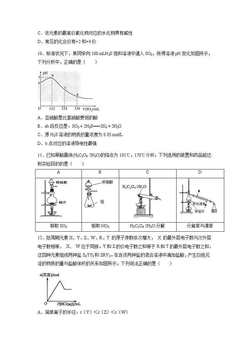 【化学】安徽省合肥一六八中学2018-2019学年高一下学期期中考试试卷（凌志班）03