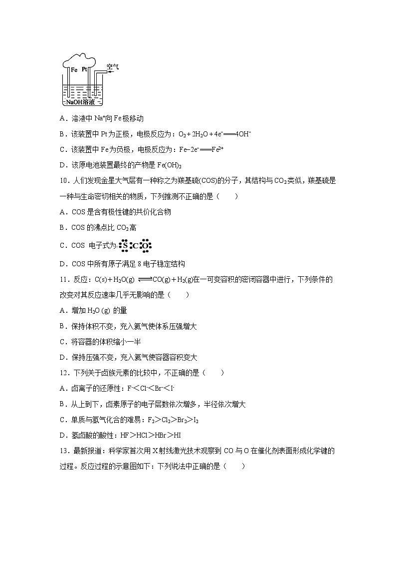 【化学】甘肃省兰州市第一中学2018-2019高一下学期期中考试试卷03