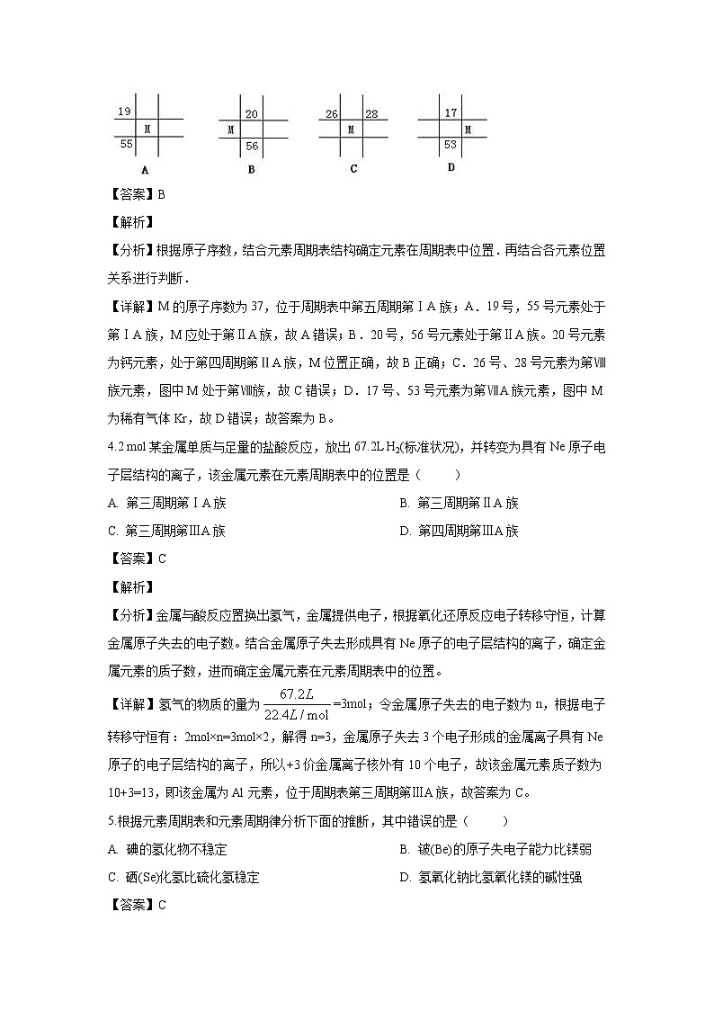 【化学】贵州省凯里市第一中学2018-2019学年高一下学期期中考试（理）试题（解析版）第2页