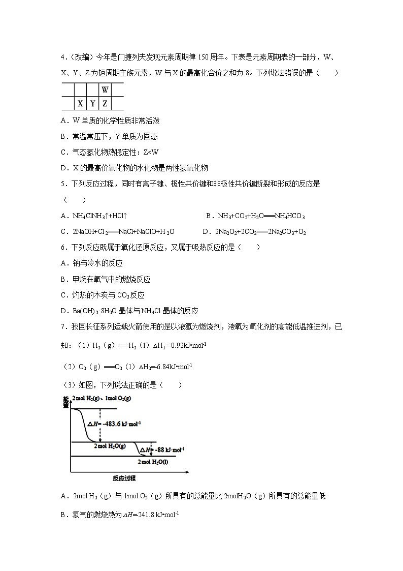 【化学】重庆市重庆一中2018-2019学年高一下学期期末考试试题（选考）第2页