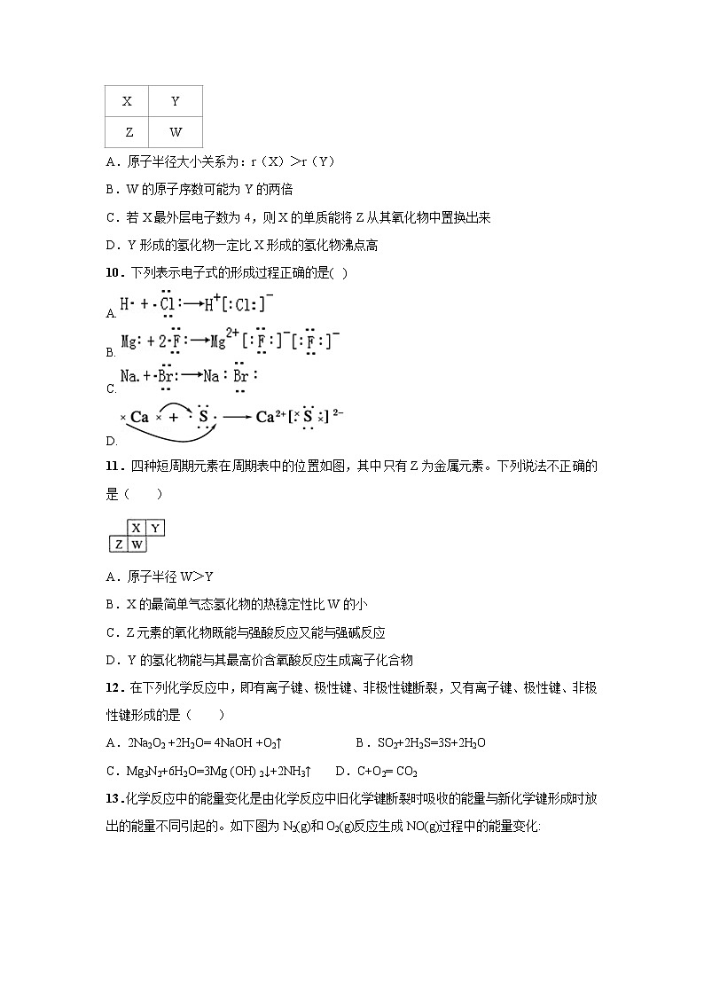 【化学】江西省会昌中学2019高一下学期第一次月考试卷03