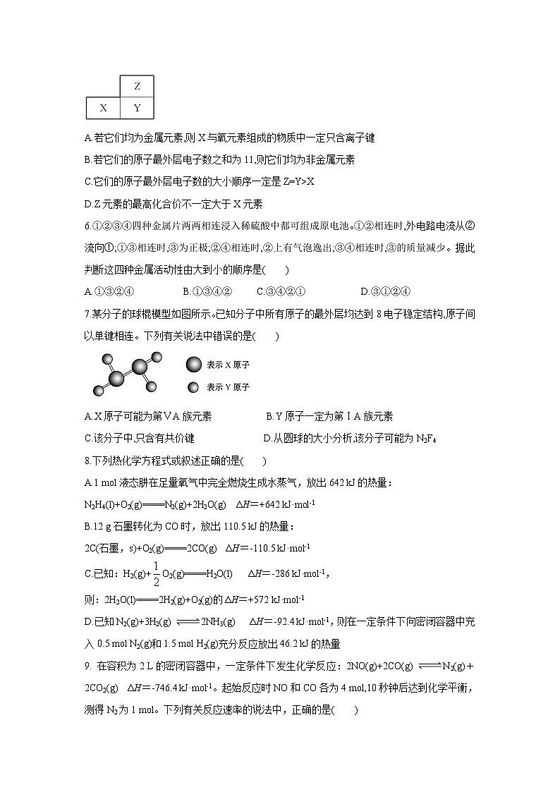 【化学】河北省邯郸市永年县第一中学高一暑假作业(三十六) 练习02