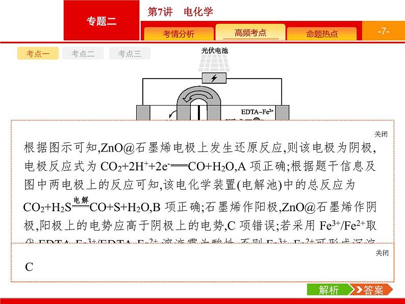 2020届高考化学二轮复习电化学课件（52张）07