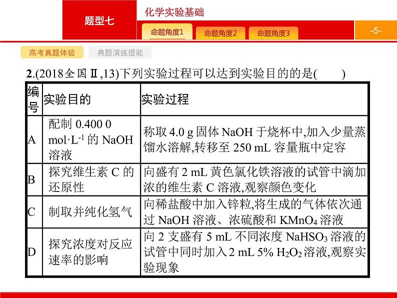 2020届高考化学二轮复习化学实验基础课件（81张）05