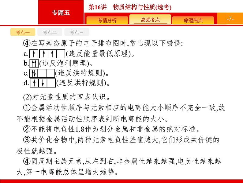 2020届高考化学二轮复习物质结构与性质课件（89张）07