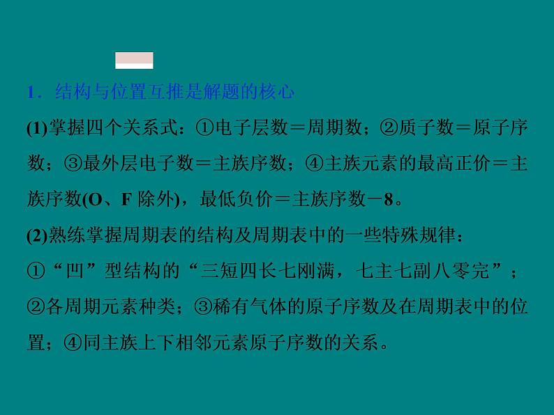 2020届高考化学二轮复习元素“位—构—性”综合推断的解题策略课件（23张）02