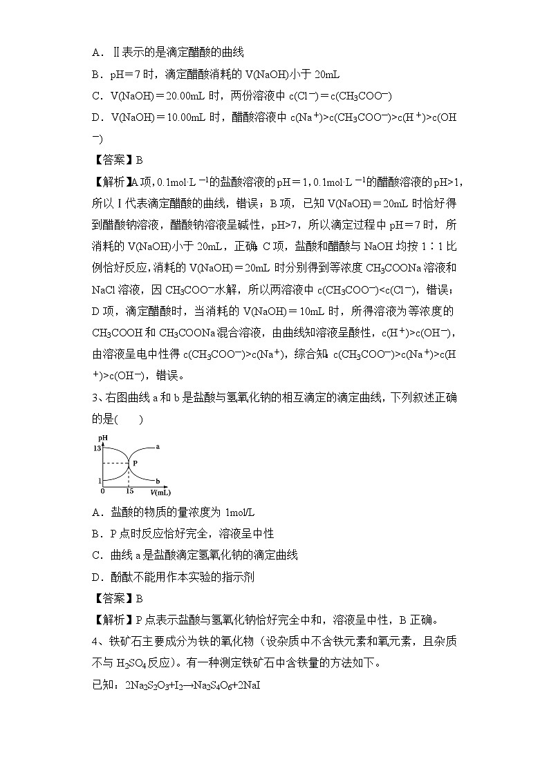 2020届高考化学二轮复习物质含量的测定作业第2页