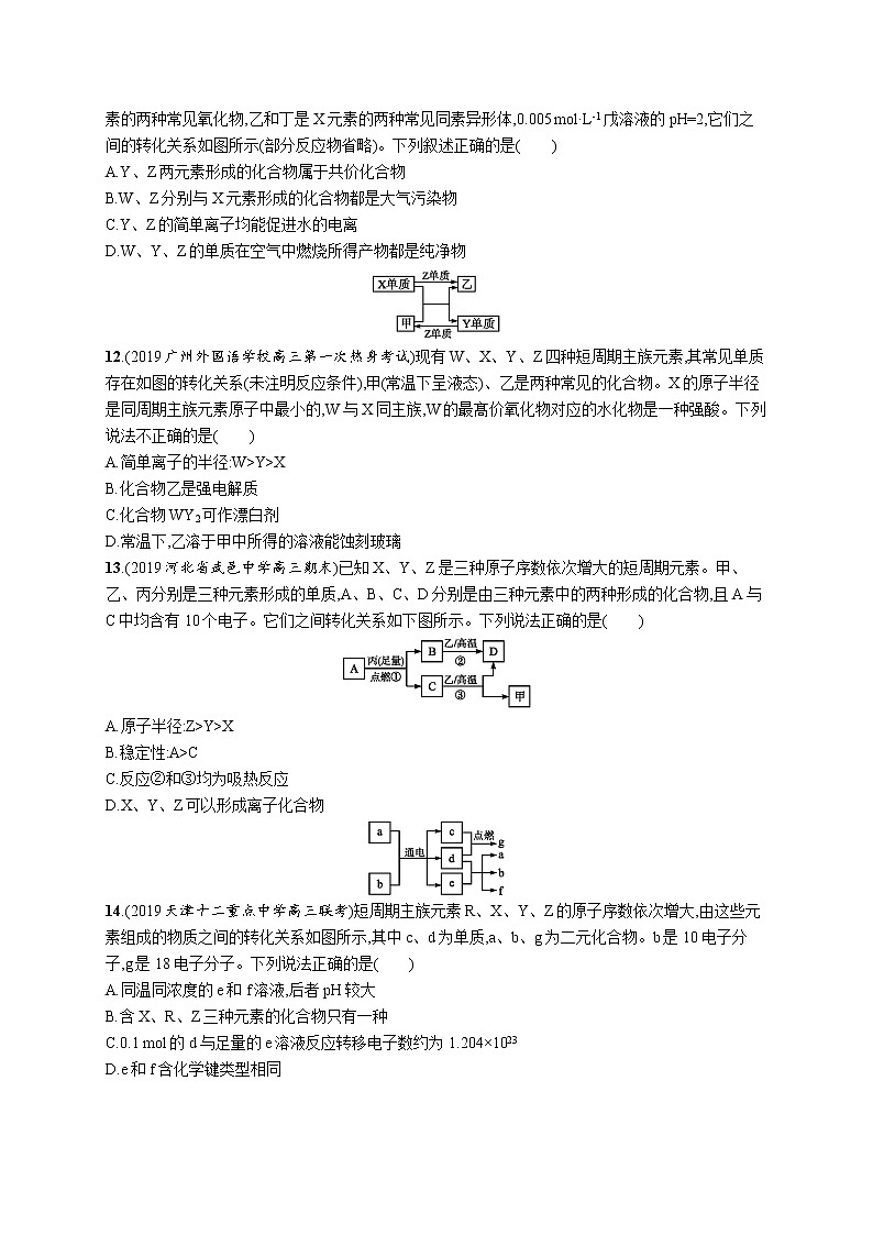 2020届高考化学二轮复习物质结构元素周期律作业 练习03