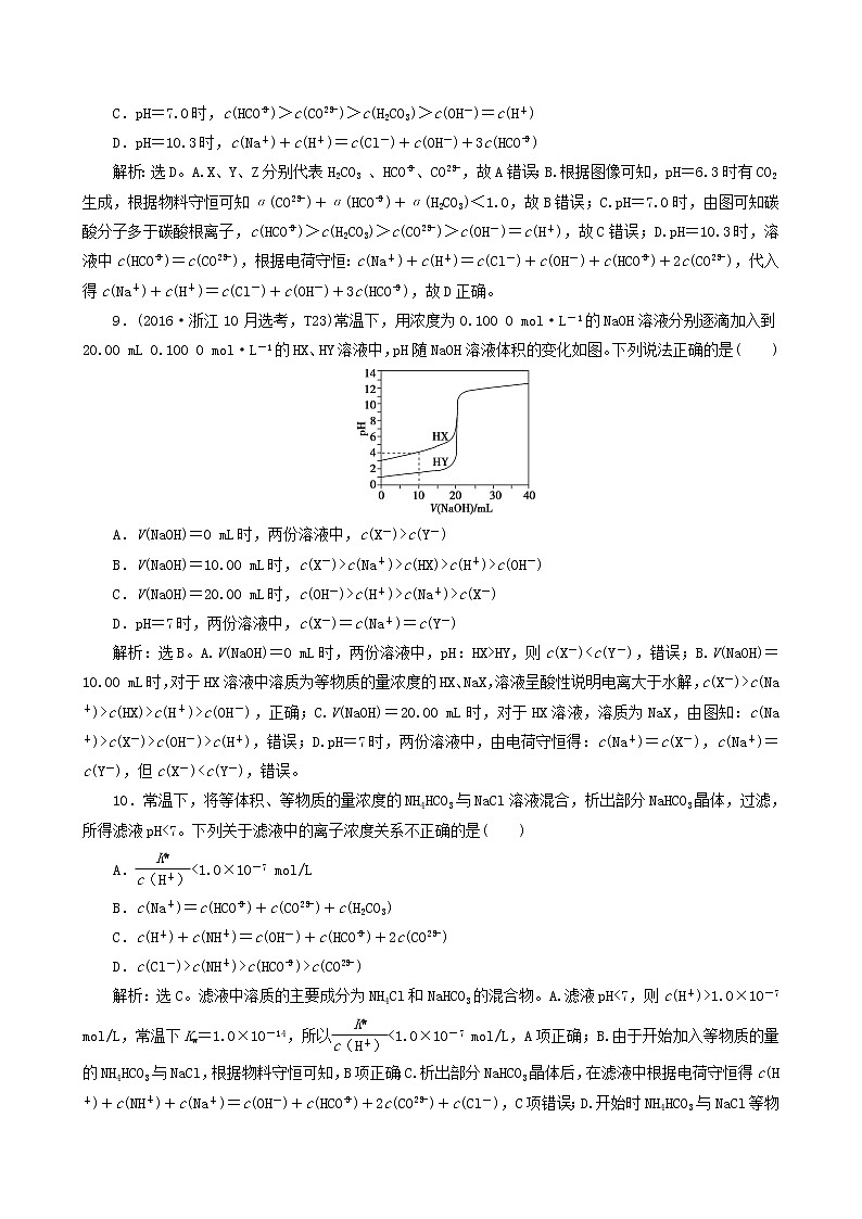 2020届高考化学二轮复习盐类的水解作业 (1) 练习03